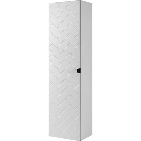 Mobile bagno, Bianco opaco, 35 x 136 x 27 cm, maniglie nere