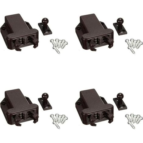 Lot de 4 loquets de tiroir à fermeture automatique en plastique ABS (1/5)