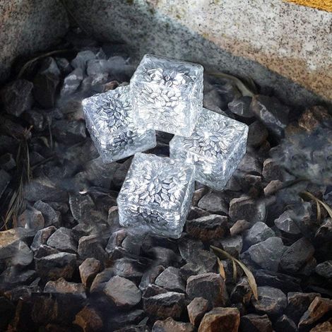 Lumière solaire pour pavé LED étanche, guirlande extérieure paysage, projecteur de jardin allée terrasse, blanc froid, lot de 4. (1/5)