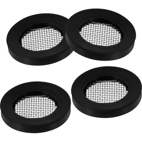 Lot de 4 joints de tête noirs, filtres de pommeau de douche, joints de tuyau en caoutchouc de rechange pour tuyau d'arrosage pour éviter les fuites pour pommeau de douche fixe et à main de 1,27 cm (1/5)
