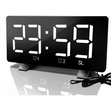 LED-Digitalwecker mit Projektor, LCD-Display, Doppelalarm mit Schlummerfunktion, FM-Radio und Timer – Hellgrün, 1 Stück (1/5)