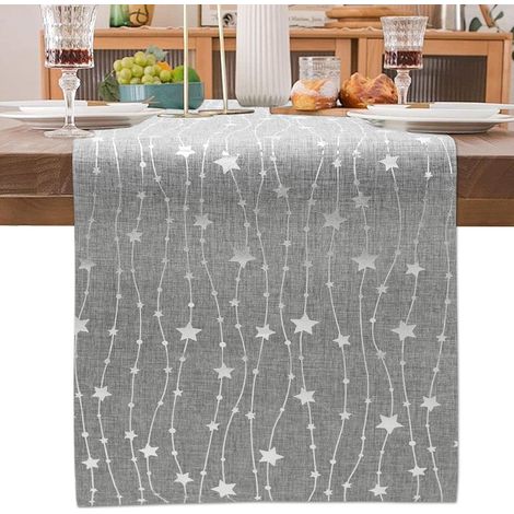Chemin de Table Noel, 275 x 28 cm Chemin de Table Etoile, Decoration Table Noel, Table Runner Pailleté, Nappe de Table Longue pour Décoration Table Fête Noël Rebord Fenêtre (1/5)