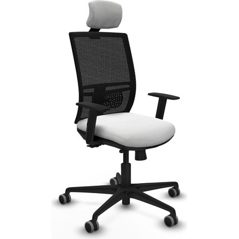 Chaise de bureau piqueras y crespo Yunquera noir blanc appui lombaire (1/2)