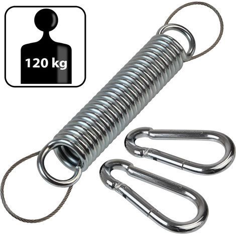 Ressort en Acier pour Chaise Suspendue Fauteuil Suspendu hamac avec Corde de sécurité et Deux mousquetons (1/4)