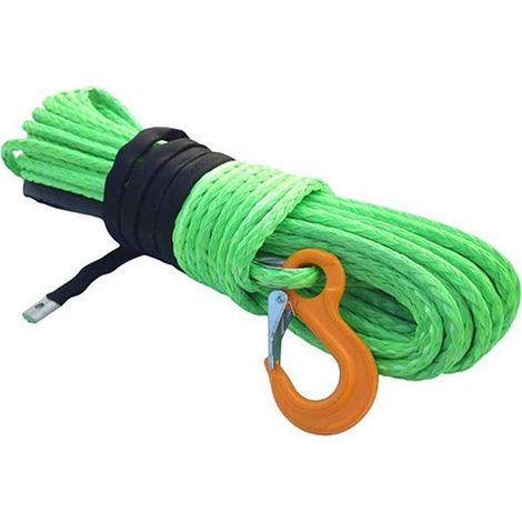 Corde de remorquage 10 mm 30 m Orange Corde de treuil synthétique, 3/8 x 100 Treuil, Corde Hors Route, VTT treuil Ligne (Color : Groen)