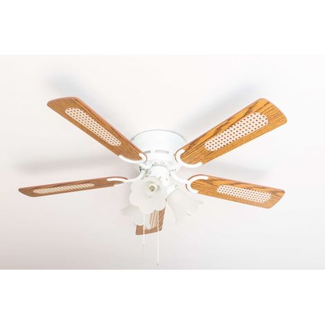 Ceiling fan Kisa Deluxe WH Oak / Walnut with lights