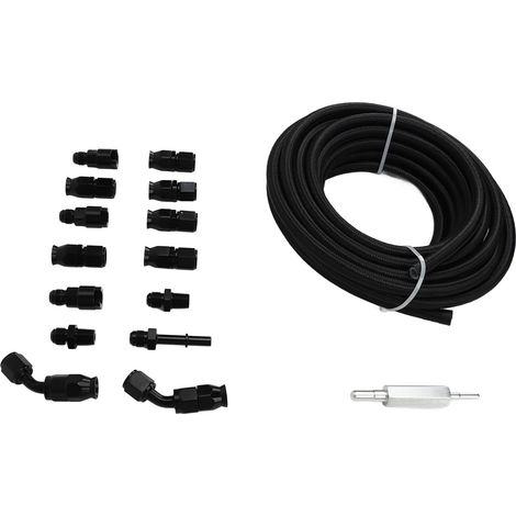 Kit 6AN Raccord 3/8in Tuyau Flexible PTFE Nylon Carburant Huile Gaz Connexion pour Système EFI LS Swap, 10 Pièces (1/5)