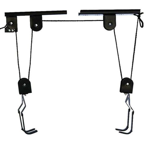 YMYNY Ascenseur à vélo, Jusqu’à 20 kg, pour Plafond avec câble, Garage et Cave, Porte Bicyclette de Plafond, Noir (1/4)