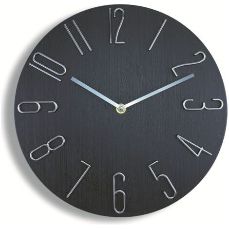 QORVA-Horloge murale à ondes radio, calendrier d'horloge de salon, horloge murale à suspendre, horloge à quartz créative moderne--12 pouces (30 cm) (1/4)