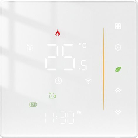Thermostat intelligent Tuya ZigBee écran digital chauffage sol électrique/eau ou chaudière gaz/eau 16A 5A compatible Alexa Assistant boîtier 86mm PC+ABS noir blanc (1/3)