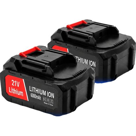 Ersatzbatterie, 6000mAh Kapazität, kompatibel mit verschiedenen Elektrowerkzeugen, 21V6.0-2PCS (1/2)