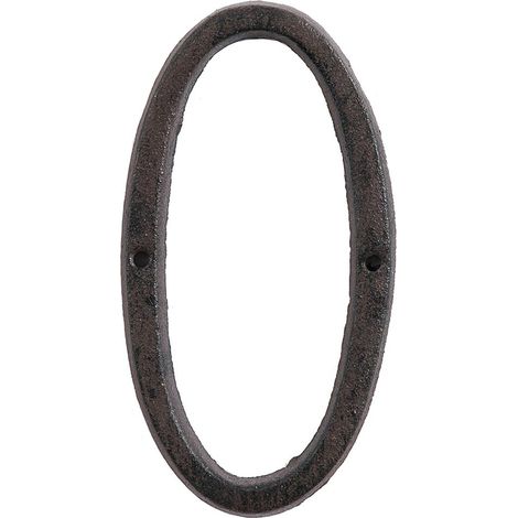 Numéro de Maison 0 Chiffre de Rue en Fer Marron pour Signalisation Hauteur 15 cm - PANGIVO