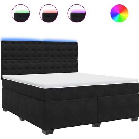 Maison Exclusive - Boxspringbett mit Matratze Schwarz 180x200 cm