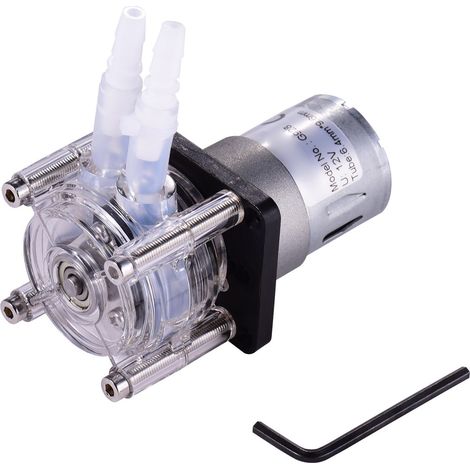 Pompe péristaltique GROTHEN DC 12V avec tube en silicone, dosage de liquides à haut débit, sous vide, auto-amorçante, anticorrosion, réglable pour aquariums, laboratoires et analyses chimiques (additi (1/5)