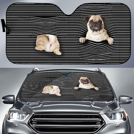 Pare Soleil Voiture Brise Avant Mouton, Langue Dehors, Porter,