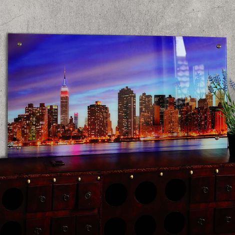 Tableau sur verre motif New York décoration à suspendre DEC04020 (1/3)