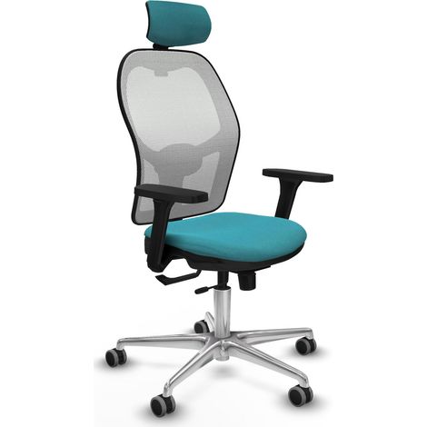 Sedia da ufficio piqueras y crespo Jorquera bianco turchese alluminio schiuma (1/2)