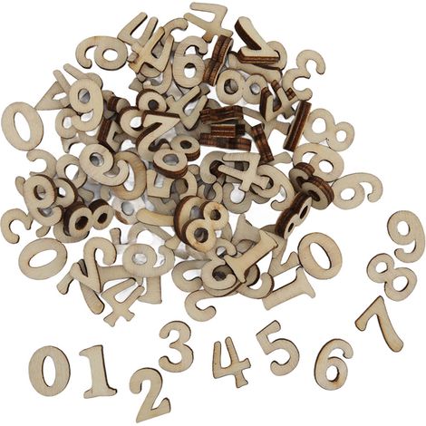 100Pcs Wooden Numbers Natural No Burr Safe Convenient Portable Unique Design Wooden Clock Numbers (1/5)