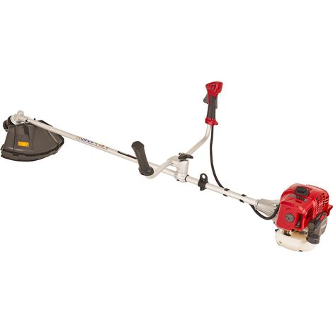 Débroussailleuse Largeur de Coupe 43 cm Démarrage Facile Moteur à Essence 2 Temps 32,6 CC Guidon de Style vélo Double Harnais Rouge (1/5)