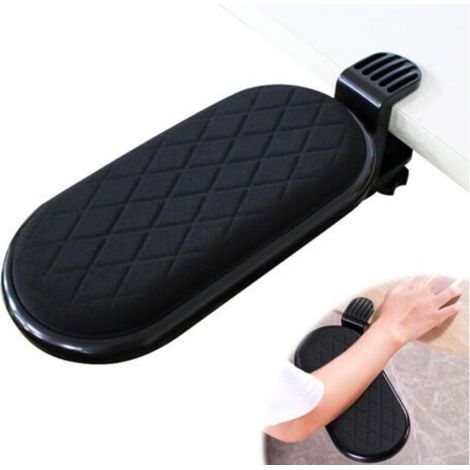 Repose Bras, Accoudoir pour Bureau, Repose-Poignet Réglable pour Bras, Support de bras d'ordinateur Repose Poignet Ergonomique, Réglable à 180 ° Convient pour la maison et le Bureau, Noir