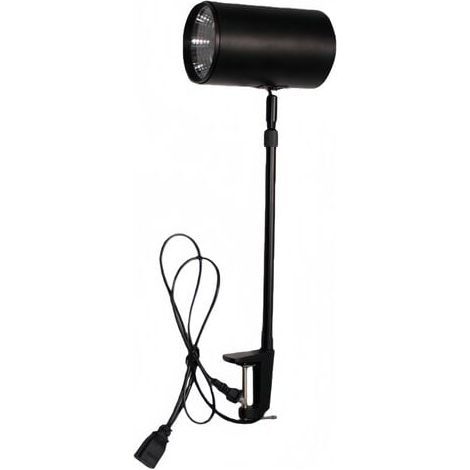 30W LED spotlight with 50cm telescopic arm, black – clamp clamp, tri-color light, exposed cable, aluminum, 220V (1/4)