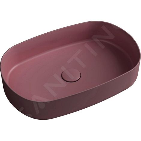 Sapho Infinity - Lavabo à poser, 55x36 cm, sans trop-plein, marron rouge 10NF65055-2R (1/5)