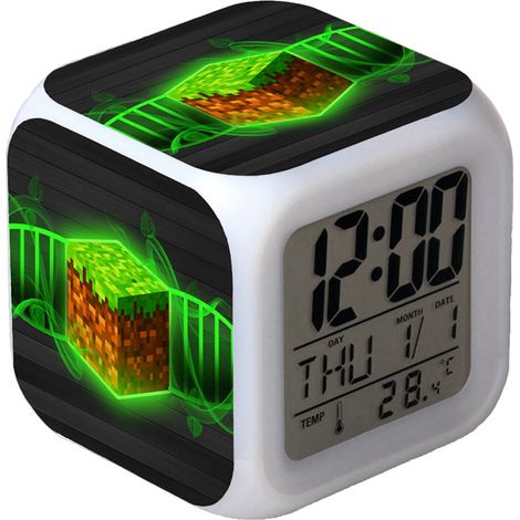 Digitaler Multifunktionswecker Minecraft-Wecker LED-Edition