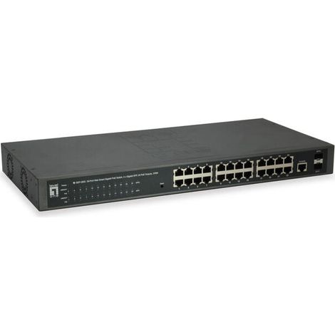LevelOne GEP-2652 conmutador Gigabit PoE Smart Web de 26 puertos, 2 x Gigabit SFP, 24 salidas PoE (1/4)