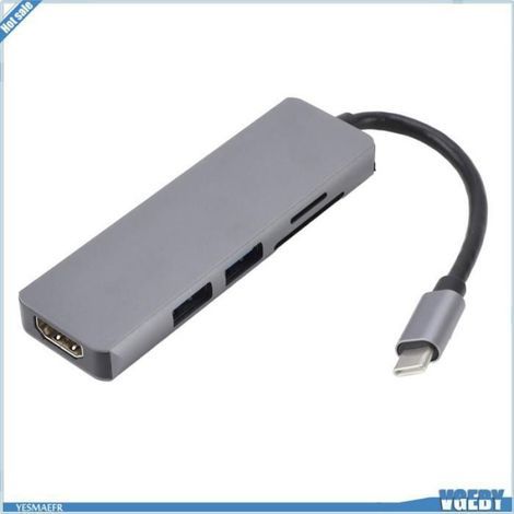 Docking station per laptop Ashata con porte multiple (Type C, interfaccia USB 3.0 HD) e supporto lombare. (1/5)