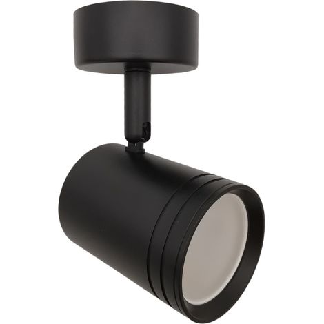 Faretto proiettore orientabile da soffitto parete a cilindro con attacco per led GU10 nero (1/5)