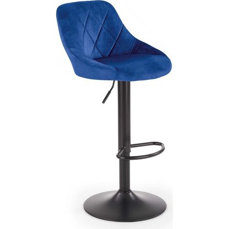 Chaise de bar en velours bleu marine BOHORT (1/5)