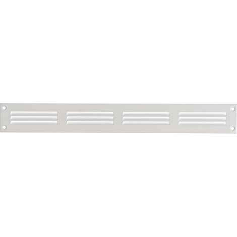 1 - Grille D'Aération - Registre De Ventilation - En Acier Galvanisé Avec Moustiquaire - Pour Mur Et Plafond - Blanc - 400x50mm (1/5)