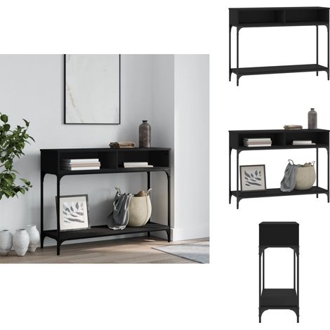 Table console noir 100x30,5x75 cm bois d'ingénierie - Table Basse - Meuble D'entrée - Table Console - Table D'appoint - Table Design (1/5)
