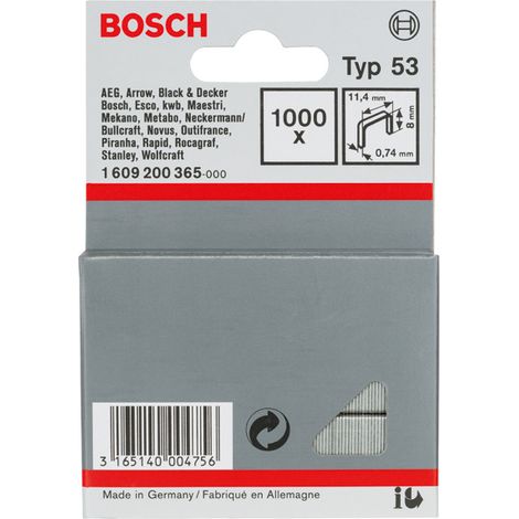 Feindrahtklammer Typ 53, 11,4 x 0,74 x 8 mm, 1000er-Pack (1/4)