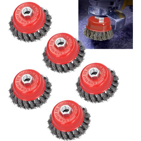 Bobine de fil de type coupelle torsadée avec capuchon rouge, filetage M14, diamètre de 3 pouces. (1/5)