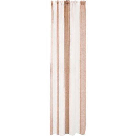 Mehrfarbig gestreifter Voile-Vorhang im minimalistischen und modernen Stil aus hauchzartem Tüll, ideal für die Schlafzimmerfensterdekoration – 100 x 200 cm (Kaffee) – 200,00 x 100,00 x 0,50 cm – Kaffe (1/4)