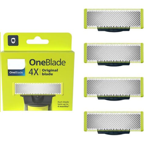 Lames de rechange en acier inoxydable pour rasoirs électriques OneBlade (compatible modèle QP250/50) 4 pièces