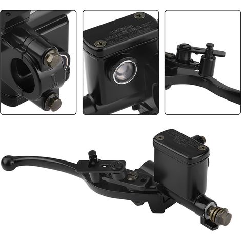 Maître-cylindre frein embrayage pompe levier avant droit 7/8" alu noir pour Quad ATV 50cc 110cc 150cc (1/5)