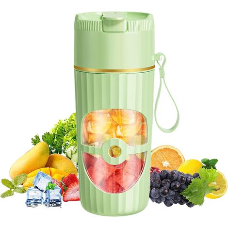 Frullatore portatile personale, ricaricabile, portatile, nero, per frullati, da viaggio, frullatore portatile personale per frullati e smoothie (1/5)