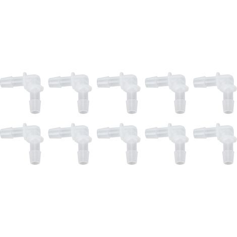 Lot de 10 coudes à 90° pour tuyaux, raccords en plastique de diamètre égal (9,5 mm), adaptateurs en forme de L et raccords à diamètre égal (9,5 mm). (1/5)
