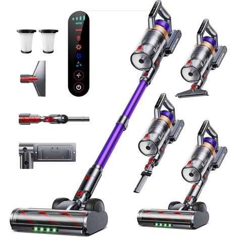 Aspirateur sans Fil 50KPa/600W/65Min,Aspirateur sans Fil avec Station de Charge Murale,Mode Automatique à lumière Verte (1/5)