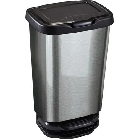 Pedalabfalleimer Jive 39,2 x 29,6 x 63,4 cm, 40 l, metallisch