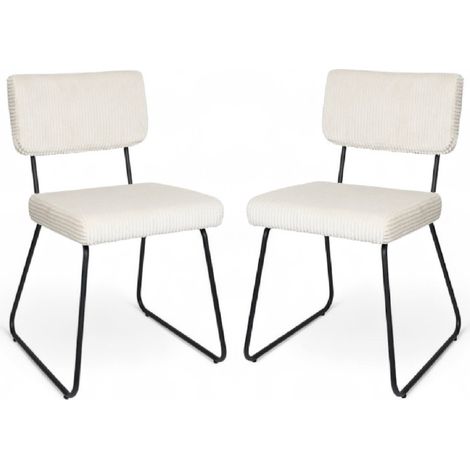Set di 2 sedie di design MATYS in velluto a coste beige.