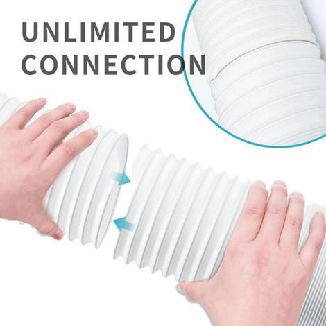 Tuyau d'évacuation pour climatiseur mobile, diamètre 150 mm, matériau PVC flexible, adapté pour l'évacuation de l'air des climatiseurs mobiles (1/4)