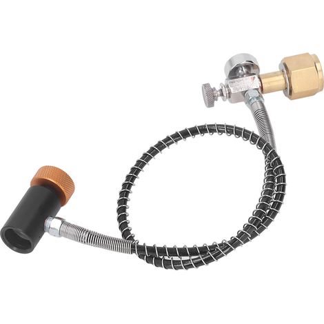 Adaptateur de remplissage de bouteille de CO2 pour canette de soda avec tuyau haute pression de 61 cm (24 pouces) pour connecteur W21.8 14 vers TR21 4 (1/5)