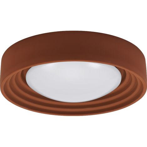 LEDVANCE ORBIS Concrete, brown concrete ceiling light with LED, 18 W, 1,500 lm, 3,000 K friendly warm white, dimmable in 3 steps by clicking, 400 mm diameter, IP20 protection, suitable for bathrooms (1/4)