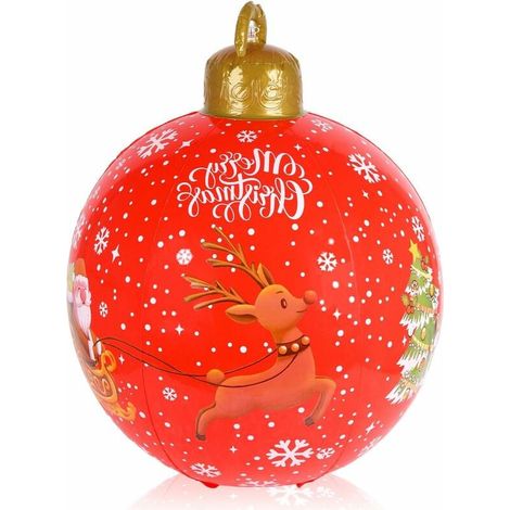 Aufblasbare Weihnachtskugel aus PVC, 60 cm, Weihnachtsdekoration, Weihnachtskugel, Weihnachtskugel für die Weihnachtshofdekoration (Farbe: B) (1/4)