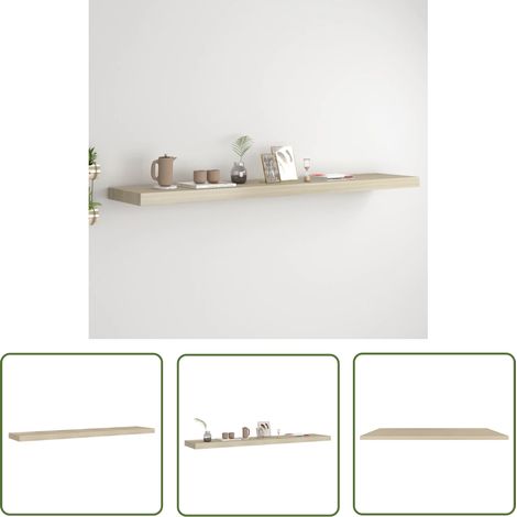 The Living Store Schweberegal Eichen-Optik 120x23,5x3,8 cm MDF - Schweberegal - Wandregal - Regal - Holzregal - Eichendekor (1/5)