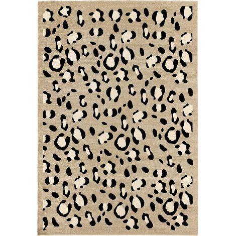 sweeek - Beiger Teppich mit Leopardenmuster für den Innenbereich - 120 x 160 cm