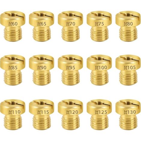 15 Pièces Gicleurs 6mm Carburateur Principal Jet Set pour Carburateur Dell'Orto PHBN-PHVA 60-130mm Taill (60/65/70/75/80/85/90/95/100/105/110/115/120/125/130) pour Scooter Moto - Crezuo (1/4)